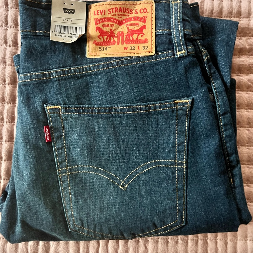 Levi's Men's 514 Straight below waist regular thigh Blue Jeans